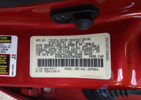 2012 Toyota Corolla S z USA, uszkodzony, nr VIN 5YFBU4EE9CP049202